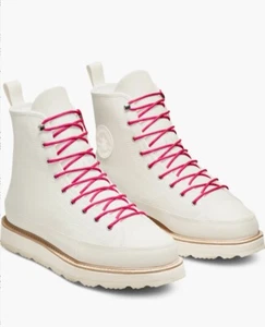 Converse Chuck Taylor Crafted Boot Hi Pink White Leather Womens Size 8.5 Shoe - Picture 1 of 5