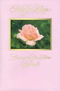 LARGE Vintage MOTHER'S DAY Card FOR MOM Pink Rose by American Greetings 1992 +✉ - Picture 1 of 5