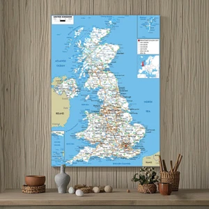 A0 A1 A2 A3 Karte Großbritannien England Wales Poster Wandbild Deko - Bild 1 von 16