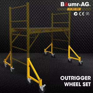 Baumr-AG 4pc Scaffold Outrigger Wheel Set Scaffolding Steel Portable - Picture 1 of 7