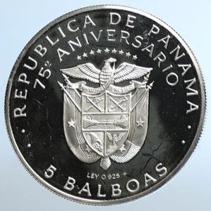 1978 PANAMA President Belisario Porras Politics PROOF SILVER 5 Balb Coin i110971 - Picture 1 of 3