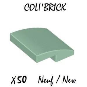 Lego 15068 - 50x Brique Courbe Slope Curved 2x2 no Studs - Sand Green - NEUF - Foto 1 di 1