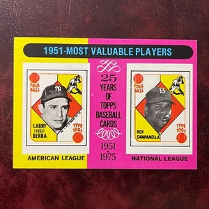 1975 Topps Set YOGI BERRA ROY CAMPANELLA 1951 MVPs #189 YANKEES DODGERS NR-MINT - Picture 1 of 2