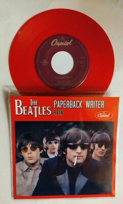 BEATLES PAPERBACK WRITER 7"   US VINYL 45 RED VINYL  FREE CUSTOM PIC WALLET - Image 1 of 4