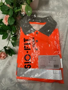 Sio-Fit by Sioen High Vis Mens Polo Size S Long Sleeve Orange New Free P&P! - Picture 1 of 4