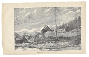 Antique Print Fort Wrangel Alaska 1879 - Picture 1 of 2