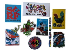 SURF STICKER Lot 9 Monster decal Quik Volcom Eddie Would Go RVCA T&C Stickers - Picture 1 of 2