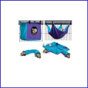 Ferret Nation Accessories Kit 3 - Cozy Cube, Tunnel & Hammock for Small Pets - Picture 1 of 2
