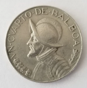 1966 1/4 Balboa - Vn Cvarto De Balboa (One Quarter Balboa) Panama - Picture 1 of 3