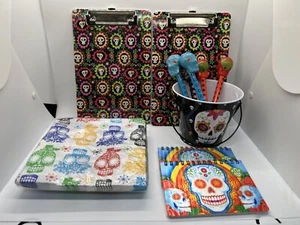 Sugar Skull Day of the Dead Party Favors / Stationary Lot - Picture 1 of 11