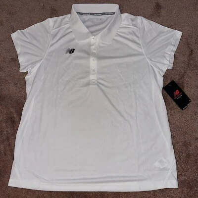 New Balance Women's Performance Tech Polo Athletic Sport White Shirt XL - Image 1 of 2