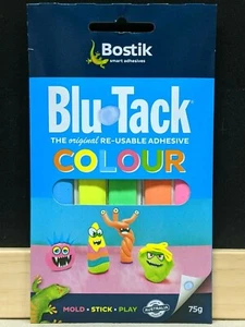Bostik Blu Tack Colour Re-usable Adhesive 75g Hold up Poster Clean Keyboard - Picture 1 of 3