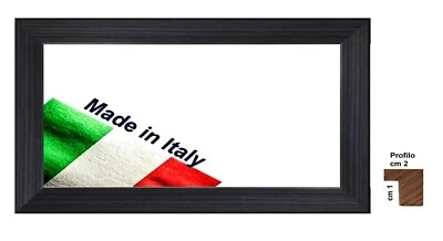 Cornice in legno Nera sfumata opaca per foto, stampe, puzzle - Spes.front. cm 2 - Immagine 1 di 4