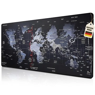 Mauspad Mousepad Schreibtisch Matte Weltkarte Design Gaming Computer Unterlage - Bild 1 von 4