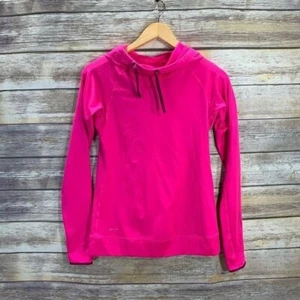 Sudadera con capucha Nike Pro Hyper cálida ajustada rosa con agujeros para el pulgar talla pequeña - Imagen 1 de 8