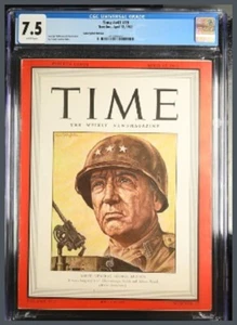 Time Magazine April 12, 1943 General George Patton Cover CGC Grade 7.5 - Imagen 1 de 3