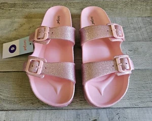 Sandalias CAT & JACK Rosa Brillante Sin Cordones Correa Ajustable Niños Grandes Niñas Talla 6 NUEVAS - Imagen 1 de 4