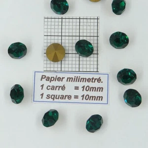 1100 SS47 E : 4 strass Swarovski  fond conique SS47 (10,8mm) EMERALD - Picture 1 of 4