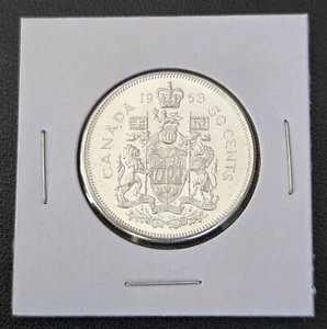 Moneda de medio dólar de plata de Canadá 1963 - 80 % plata - camafeo en perfecto estado - Imagen 1 de 4