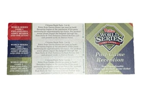 post-game reception pass for the 2008 World Series Fall Classic Phillies - Picture 1 of 2