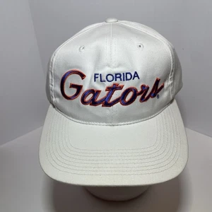 Vintage 90s Florida Gators Script Sports Specialties White Snapback Hat/Cap - Picture 1 of 9