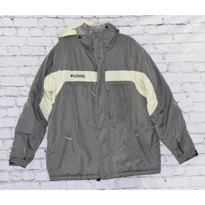 Columbia Herren Medium Kapuzenjacke Fleece gefüttert Winterparka grau Gr. Large - Bild 1 von 7