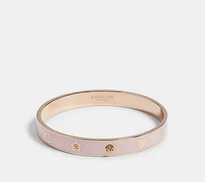 Brazalete de cristal con motivo rosa Coach con herrajes dorados Foto 1 de 3