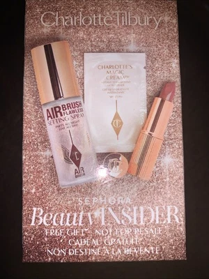 Charlotte Tilbury~Lipstick~Setting Spray~ Magic Cream~Travel Mini Set-$45 Value - Image 1 of 3