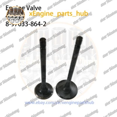 4HE1 Engine Valve IN 8-97033-864-2 EX 8-97219-509-2 For Isuzu - Image 1 of 4