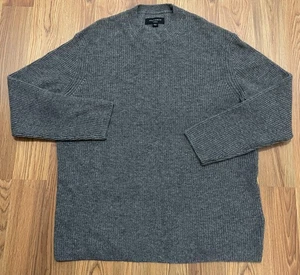 AllSaints Sweater Mens XS Gray Wool Blend Rib Knit Crewneck Raglan Pullover - Picture 1 of 12