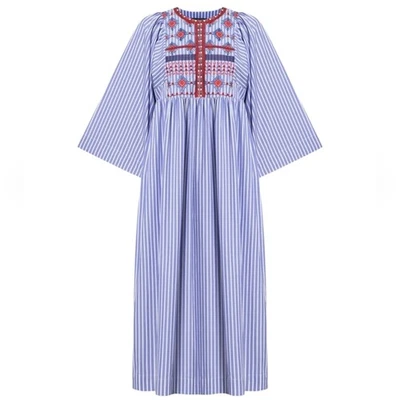 Vestido maestro bordado a rayas MaxMara de fin de semana 10 nuevo sin etiquetas de Tuckernuck Foto 1 de 4