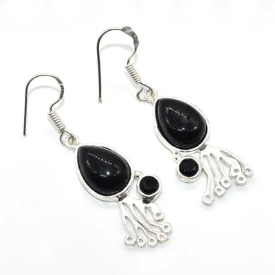 Black Onyx Beautiful Gemstone Christmas Gift Jewelry Earring 1'' to 2'' q576 - Image 1 of 4