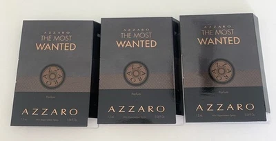 3x Azzaro The Most Wanted Eau de Toilette Intenso 0,04 oz / 1,2 ml Tamaño de viaje Foto 1 de 3