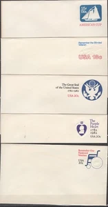 SC# U598, 600, 602-03 & U605 - Assortment of 5 Mint Stamped Envelopes - Picture 1 of 1