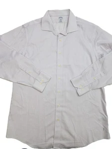 Brooks Brothers Long Sleeve Dress Shirt White Purple Striped Mens Size 17 - 6/7 - Picture 1 of 10