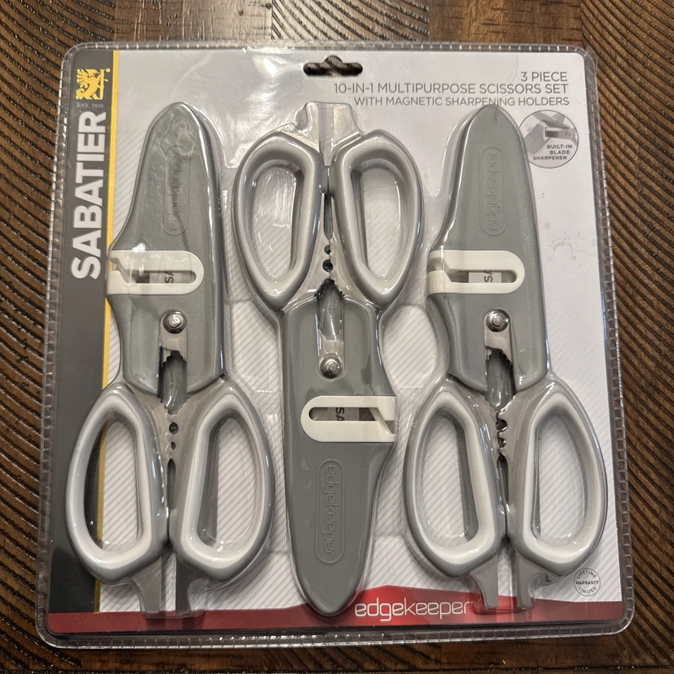 SABATIER 3 Piece 10-In-1 Multipurpose Scissors Set with Sharpening Holders - Image 1 of 4