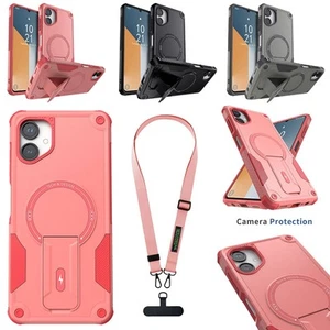 Funda con soporte magnético con correa/cordón para Samsung Galaxy A06 4G/5G - Imagen 1 de 36