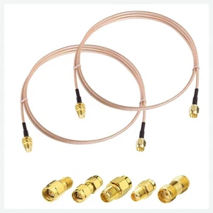 SMA RF Koaxialkabel 30cm 2er-Pack + Adapter Kit für WiFi Amateurfunk GPS - Bild 1 von 2