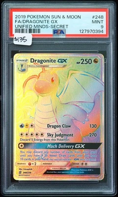 2019 Dragonite GX #248 Unified Minds PSA 9 Pokemon Card - Image 1 of 3
