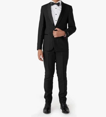 Traje de Esmoquin Premium Opposuits Adolescentes Niños Talla 12Y Calce Ajustado Negro (OFC Foto 1 de 4