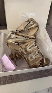 Jimmy Choo Sandals Size 38 Metallic Animal Print With Box - Picture 1 of 13
