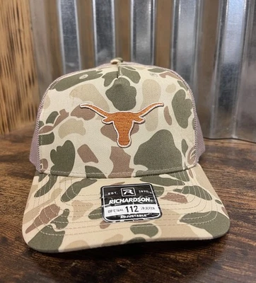 Gorra de camionero Texas Longhorns camuflaje naranja logotipo hecha a medida Foto 1 de 4