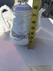Haviland Moosrose Kaffeekanne & antike Blumen - Bild 1 von 6