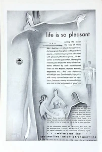 1930 White Star Line Atlantic Transport Life Is So Pleasant anuncio impreso vintage excelente - Imagen 1 de 1