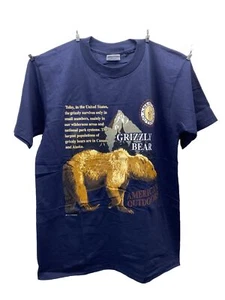 Vintage American Outdoors Grizzly Bear Graphic Blue T-Shirt Herren M Royal T Prom - Bild 1 von 6