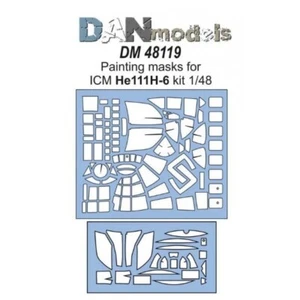 Maschere da pittura per model kit ICM He-11 H-6 ICM 48262 Dan Models 48119 scala 1:48 - Foto 1 di 6