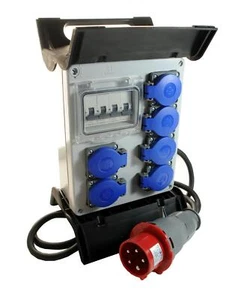 Mobiler Baustromverteiler Standverteiler 6 x 230V/16A Schuko + LEGRAND LS - Bild 1 von 2