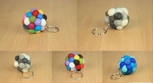 HANDMADE Felt Key Ring Bag Charm Bubbles Brooch Gifts keyring Fair-Trade Nepal - Picture 1 of 7
