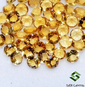 Natural Citrine Round Cut 3 mm Lot Lustrous Calibrated Faceted Loose Gemstones