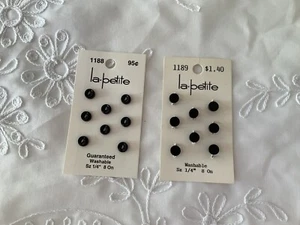 LaPetite Buttons Black 1/4" Great for Crafting 1188 and 1189 Sixteen Total New - Picture 1 of 5